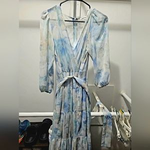 Calvin Klein Womens Chiffon Floral Maxi Dress